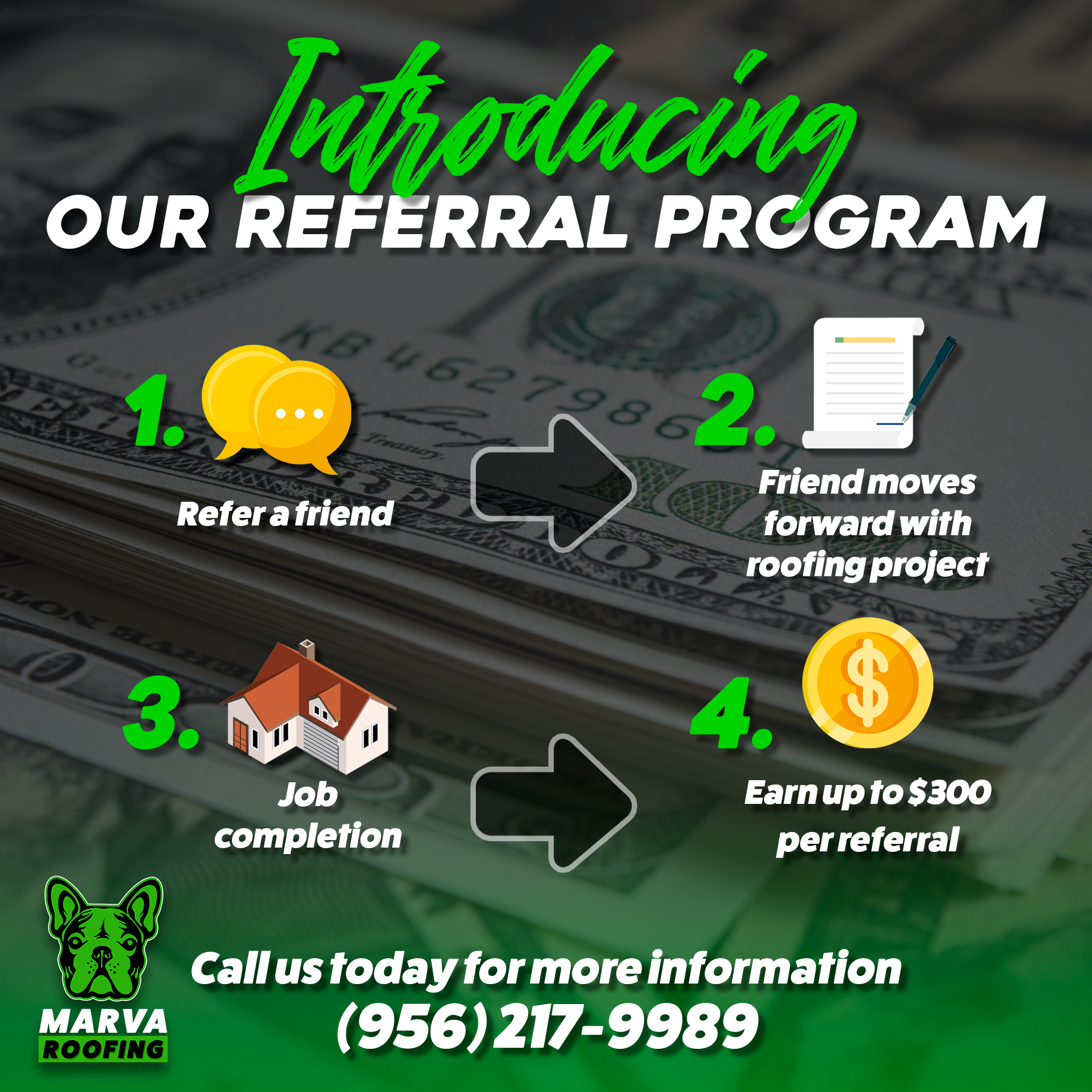 Marva Roofing Referral Program