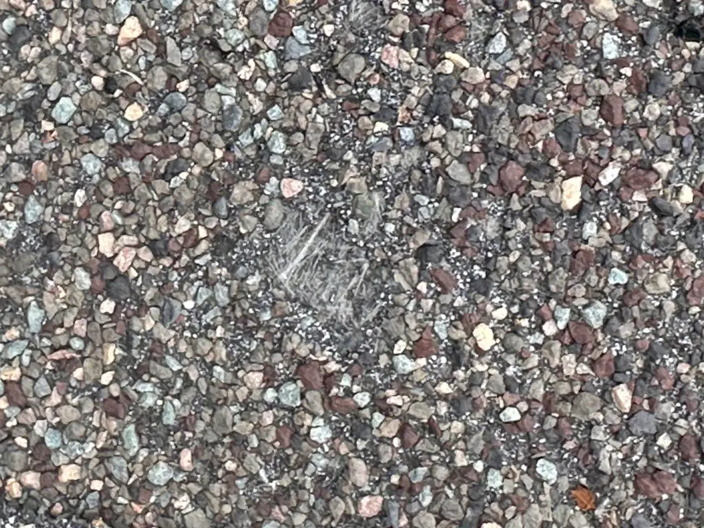 Close-up hail impact on roofing surface in McAllen