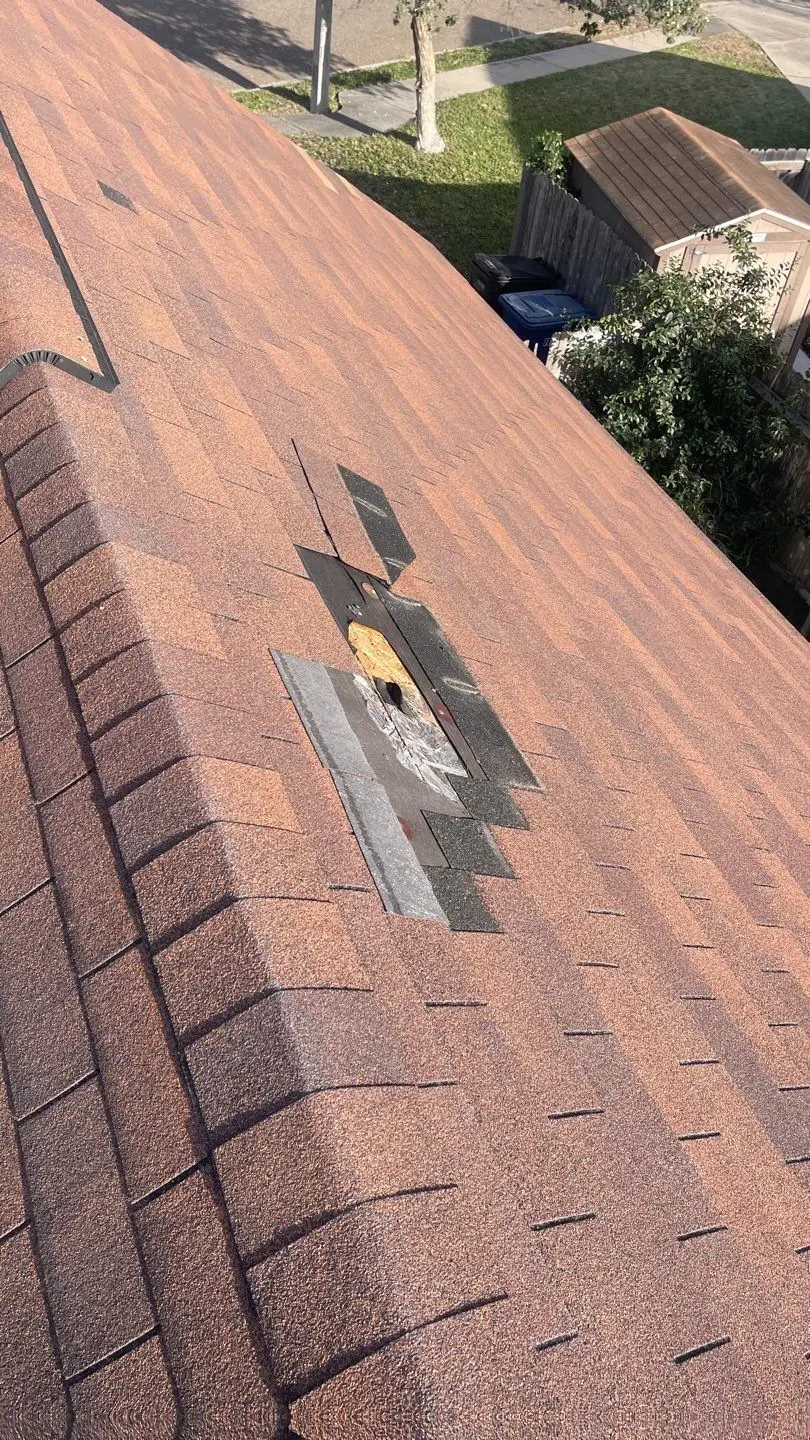 Wind Damage Roof Repair McAllen creased shingles