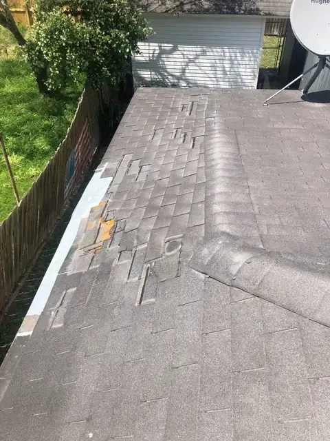 Storm damaged roof inspection performed by Marva Roofing in McAllen Texas